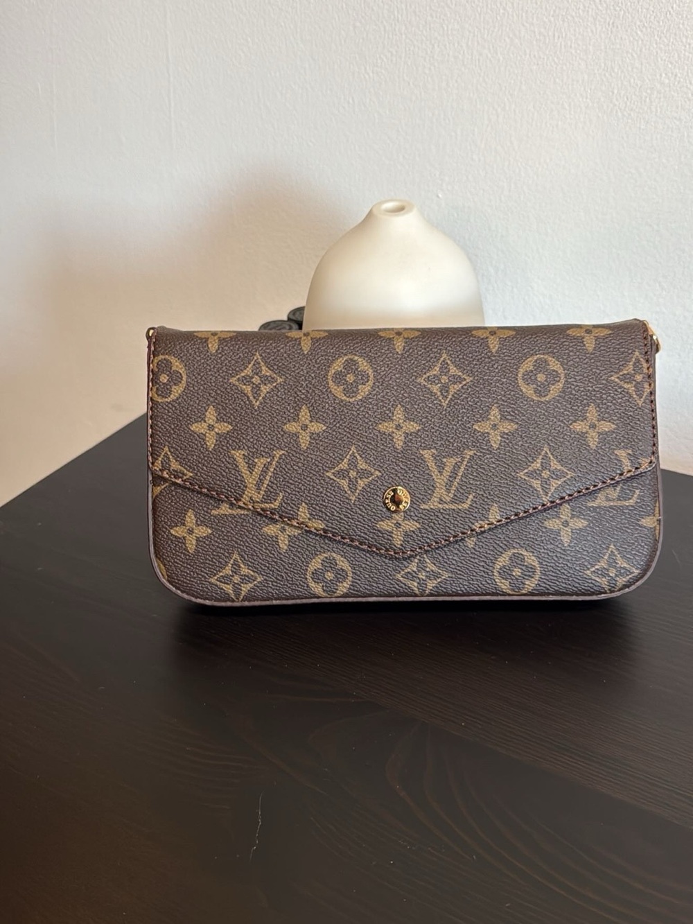 Louis Vuitton Brown Monogram Envelope Wristlet Clutch